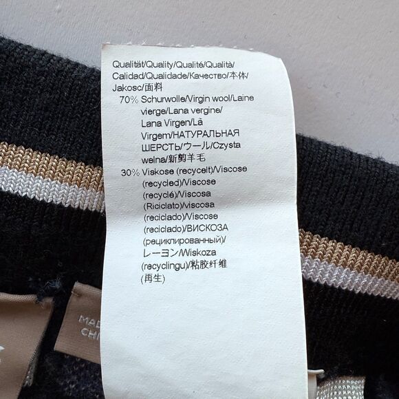 BOSS Hugo Boss Fiallah Check Wool Blend Jacquard Pencil Skirt Navy Black & White - Picture 11 of 14